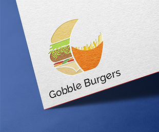  logo of gobble burgers on a paper